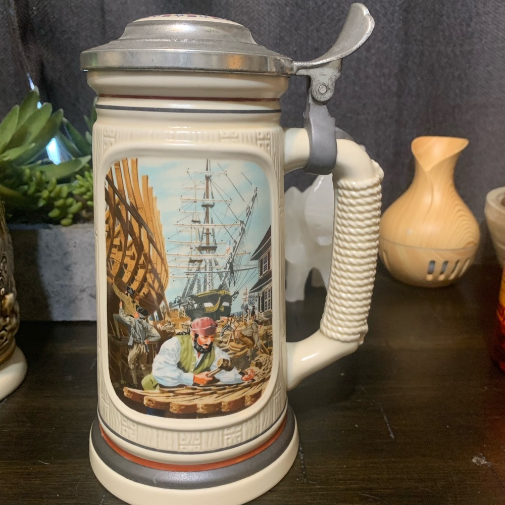 "The Shipbuilder" Avon Beer Stein